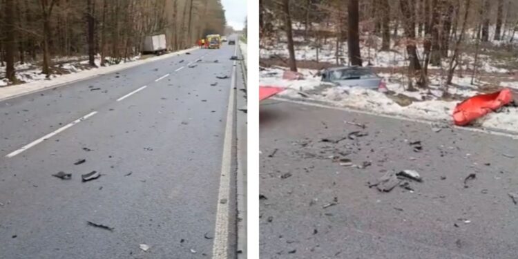 Siemień: Czołówka ciężarówki z samochodem osobowym (wideo)