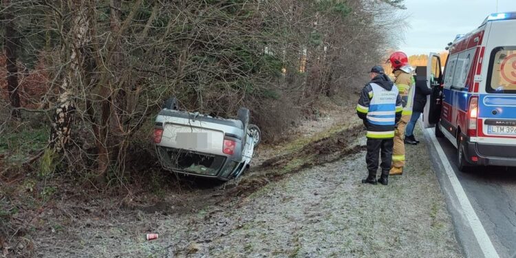 Młody kierowca miał dużo szczęścia
