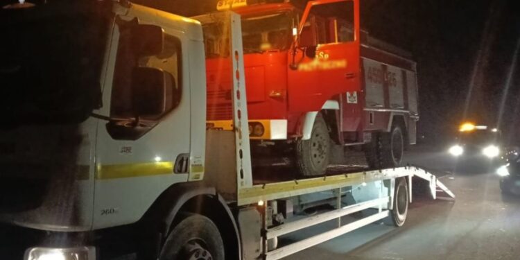 Policja zatrzymała wóz strażacki