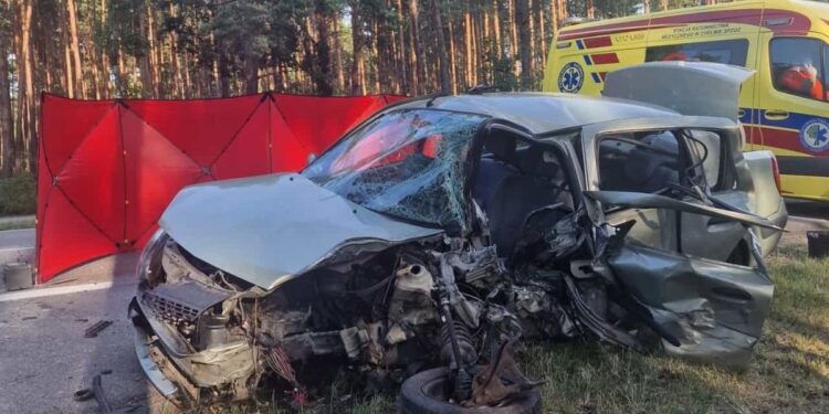 Doprowadziła do czołowego zderzenia z renaultem. Zginęło dwóch mężczyzn