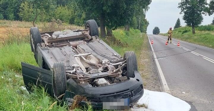 Dachował w rowie. Był kompletnie pijany